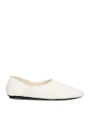 Jil Sander Woman Ballet Flats Ivory Size 8 Leather In White