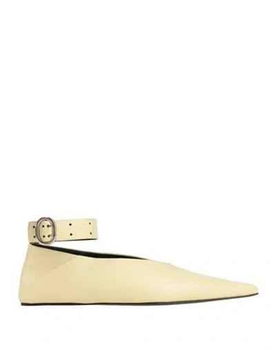Jil Sander Woman Ballet Flats Pastel Yellow Size 7 Leather