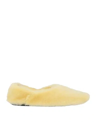 Jil Sander Woman Ballet Flats Pastel Yellow Size 8 Shearling In Multi
