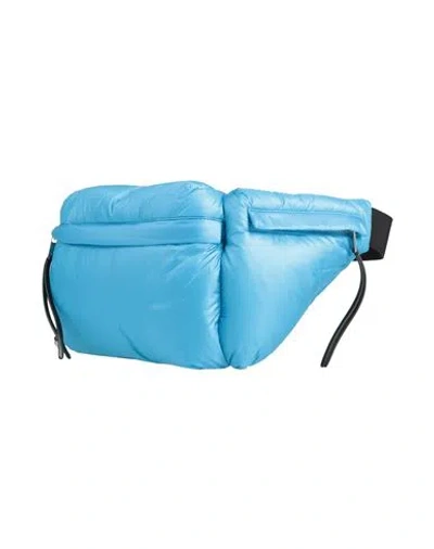 Jil Sander Woman Belt Bag Azure Size - Polyamide, Ovine Leather In Blue