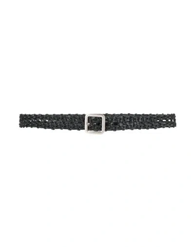 Jil Sander Woman Belt Black Size Onesize Calfskin In Metallic