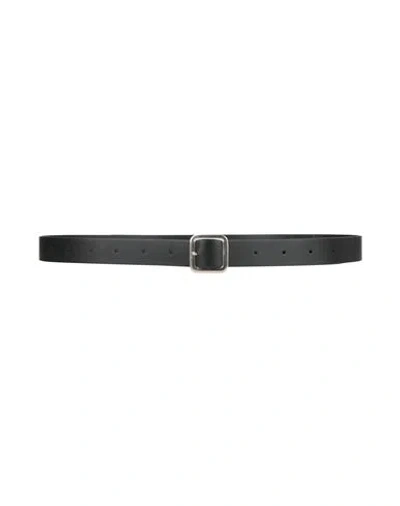 Jil Sander Woman Belt Black Size Onesize Cow Leather In Metallic