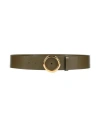 Jil Sander Woman Belt Khaki Size 32 Cow Leather, Brass In Beige