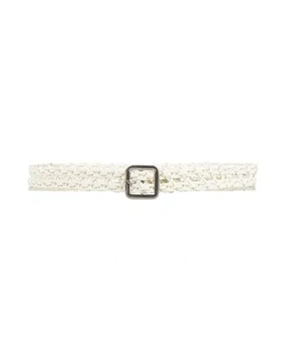 Jil Sander Woman Belt White Size Onesize Calfskin In Neutral