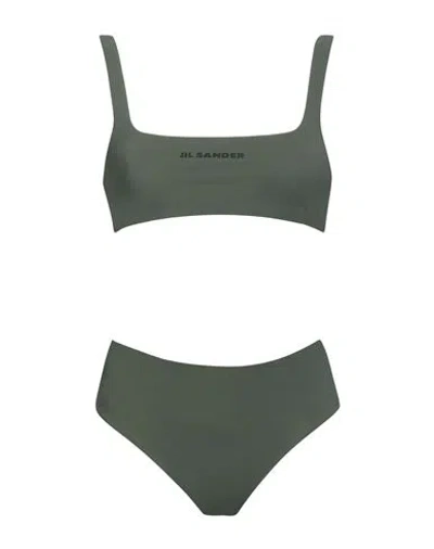 Jil Sander Woman Bikini Military Green Size L Polyamide, Elastane