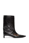 Jil Sander Black Leather Ankle Boots In Black