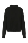 Jil Sander Black Cashmere Blend Oversize Sweater In Black