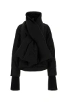 Jil Sander Quilted Down Jacket With Padded Scarf In Black