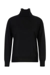 Jil Sander Wool Sweater With Turtleneck And Ribbed Finish In Black