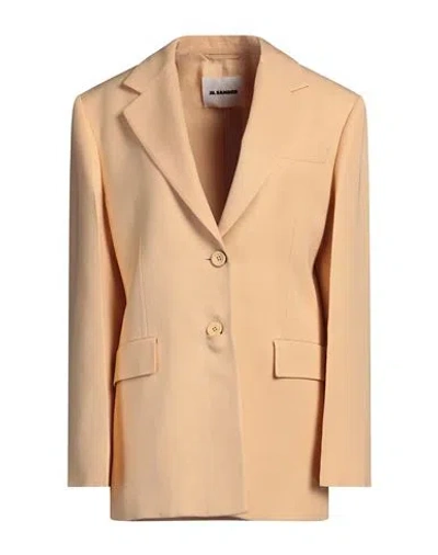 Jil Sander Woman Blazer Apricot Size 2 Viscose, Silk In Orange