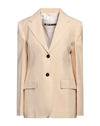 Jil Sander Woman Blazer Beige Size 4 Polyamide, Silk In Gold