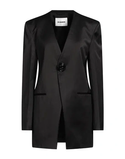 Jil Sander Woman Blazer Black Size 6 Cotton