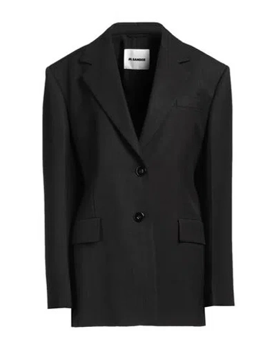 Jil Sander Woman Blazer Black Size 6 Viscose, Silk