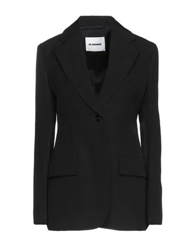 Jil Sander Woman Blazer Black Size 6 Viscose, Silk