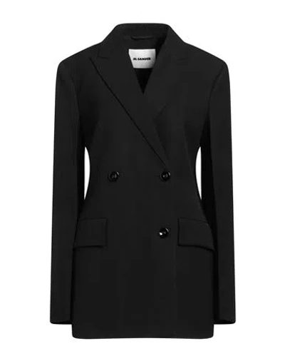 Jil Sander Woman Blazer Black Size 6 Viscose, Silk