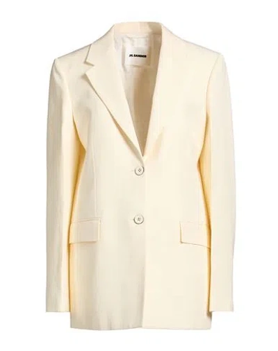 Jil Sander Woman Blazer Ivory Size 4 Viscose, Silk In White