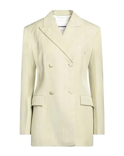 Jil Sander Woman Blazer Light Green Size 4 Viscose, Silk