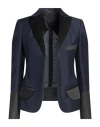 Jil Sander Woman Blazer Midnight Blue Size 10 Mohair Wool, Wool, Silk, Polyester In Blue