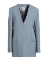 Jil Sander Woman Blazer Pastel Blue Size 2 Wool