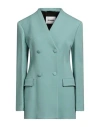 Jil Sander Woman Blazer Sage Green Size 4 Polyamide, Virgin Wool In Sage Green