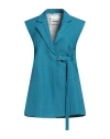 Jil Sander Woman Blazer Turquoise Size 8 Viscose, Silk In Blue
