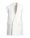 Jil Sander Woman Blazer White Size 6 Cotton, Elastane In White