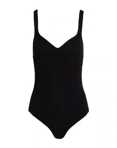Jil Sander Woman Bodysuit Black Size 6 Cotton, Polyamide