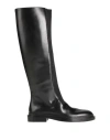 Jil Sander Woman Boot Black Size 7 Leather, Textile Fibers