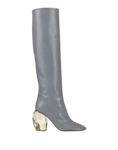 Jil Sander Woman Boot Grey Size 6 Soft Leather