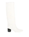 Jil Sander Woman Boot Ivory Size 8 Goat Skin In White