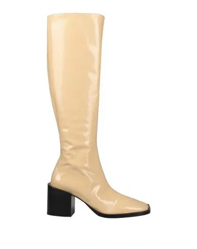 Jil Sander Woman Boot Ivory Size 8 Leather In Gold