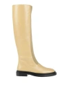 Jil Sander Woman Boot Sand Size 8 Leather, Textile Fibers