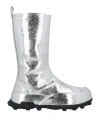 Jil Sander Woman Boot Silver Size 8 Leather In Silver