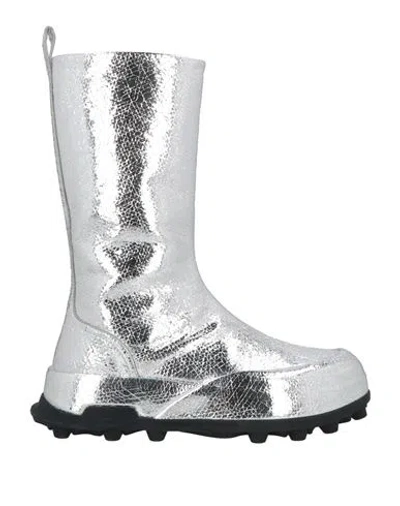 Jil Sander Woman Boot Silver Size 8 Leather