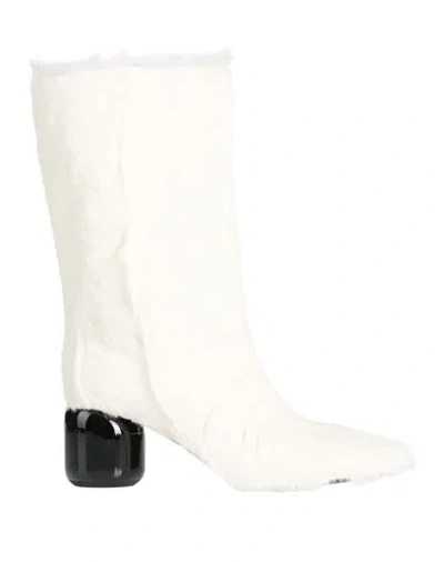Jil Sander Woman Boot White Size 6 Shearling