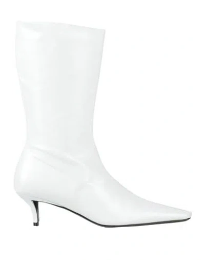 Jil Sander Woman Boot White Size 8 Leather