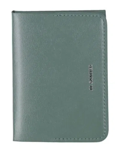 Jil Sander Woman Cardholder Green Size - Cow Leather