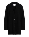 Jil Sander Longline V-neck Ribbed Cardigan In Black