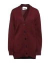 Jil Sander Woman Cardigan Burgundy Size 4 Wool In Red