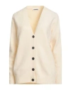 Jil Sander Woman Cardigan Cream Size 2 Wool In Multi