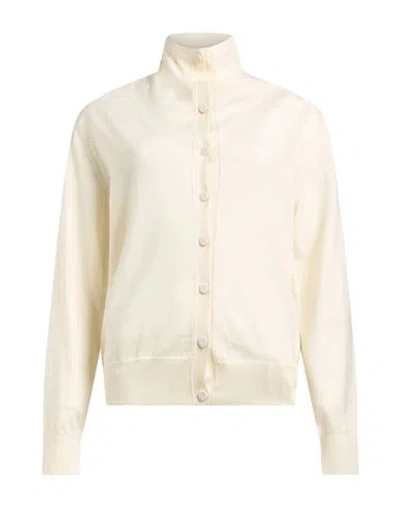 Jil Sander Woman Cardigan Cream Size 6 Wool In White