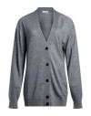 Jil Sander Woman Cardigan Grey Size 6 Wool In Multi