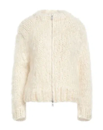 Jil Sander Woman Cardigan Ivory Size 4 Mohair Wool, Wool, Cashmere In White