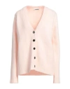 Jil Sander Woman Cardigan Light Pink Size 6 Wool In Confetti