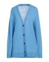 Jil Sander+ Woman Cardigan Pastel Blue Size 6 Wool