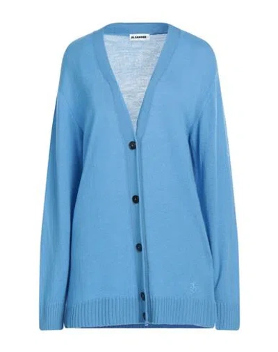 Jil Sander+ Woman Cardigan Pastel Blue Size 6 Wool