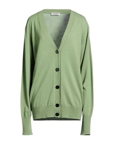 Jil Sander Woman Cardigan Sage Green Size 6 Cashmere