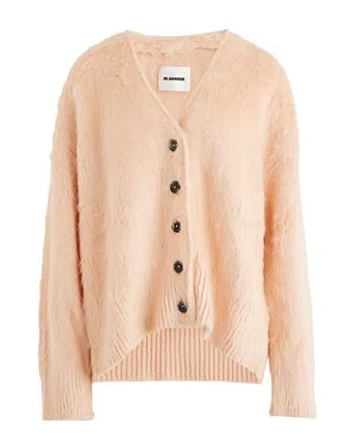Jil Sander Woman Cardigan Salmon Pink Size 10 Silk