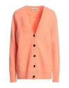 Jil Sander Woman Cardigan Salmon Pink Size 8 Wool