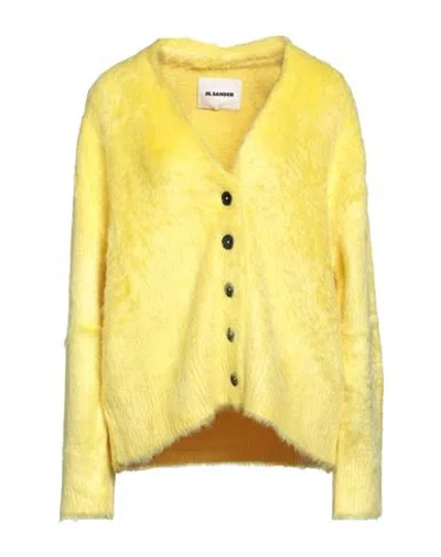 Jil Sander Woman Cardigan Yellow Size 6 Silk